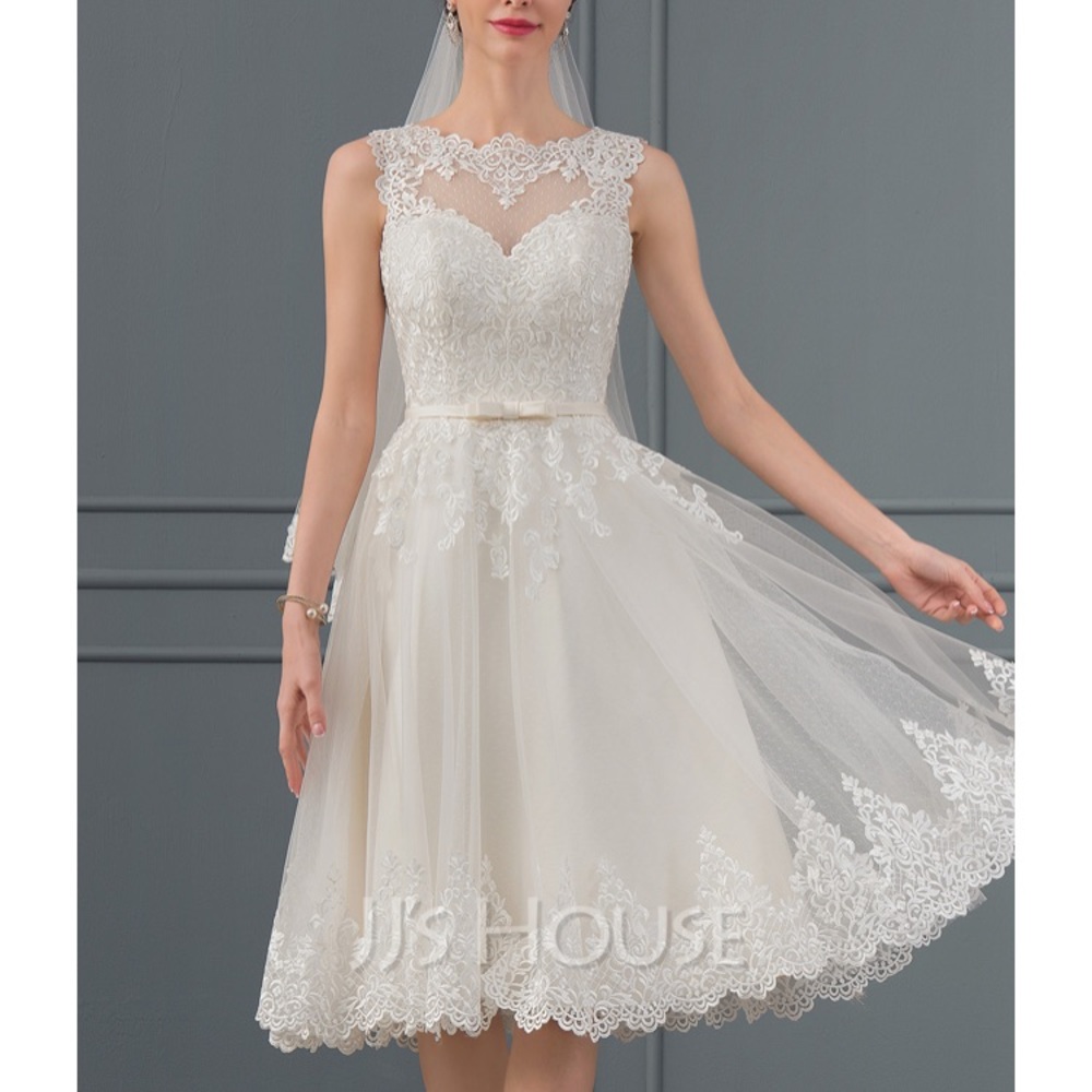 JJs House Knee Length Vintage Style Wedding Dress